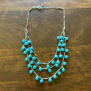Vintage Fossil Turquoise Waterfall Necklace